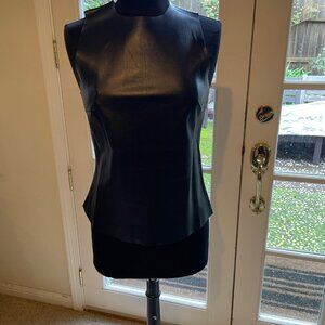 SOLD 100% Black Lambskin Leather Shirt Vest Size 8